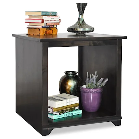 Casual Square End Table with Lower Shelf
